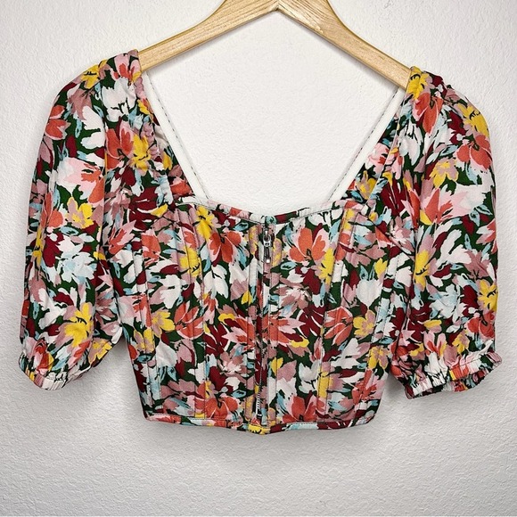 New Corset Story Fern Floral Explosion Cropped Corset with Puff Sleeves $259.50 - Picture 3 of 10